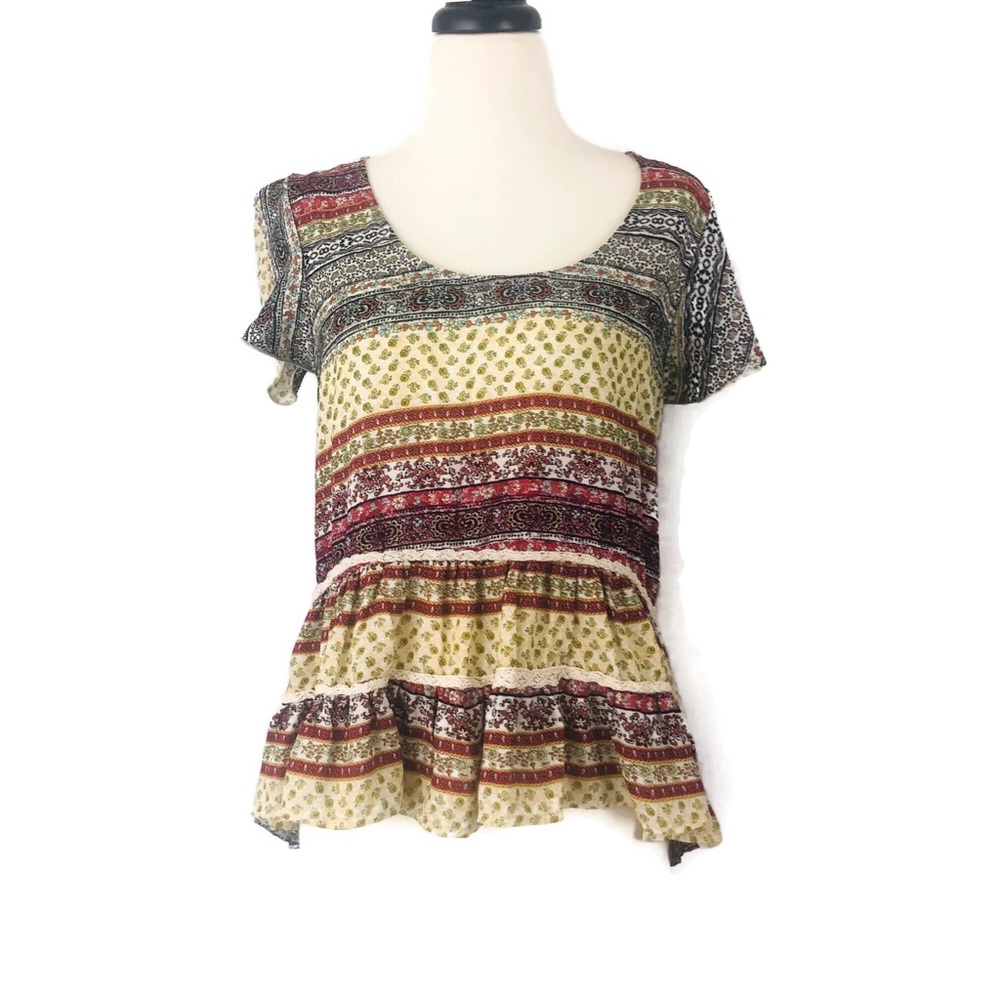 Hi-Lo Boho/Festival Popover Top